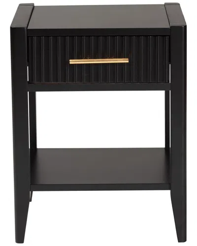Baxton Studio Primrose Mid-century Black Fluted Wo