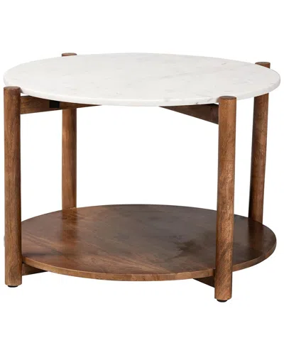BAXTON STUDIO BAXTON STUDIO QUINDALYN ROUND MARBLE COFFEE TABLE