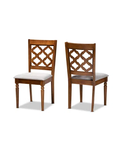 Baxton Studio Ramiro Modern And Contemporary Wood Dining Chair Set, 2 Piece In Brown