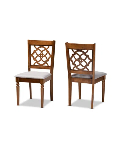 Baxton Studio Renaud Modern And Contemporary Wood Dining Chair Set, 2 Piece