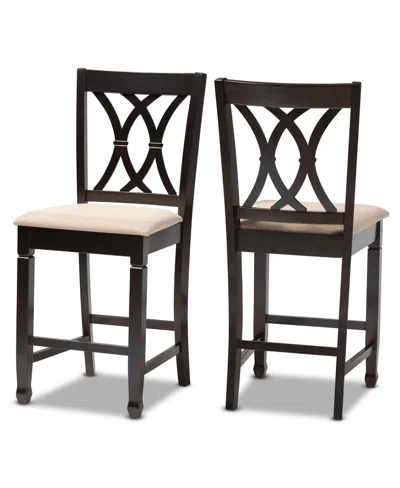 Baxton Studio Reneau Pub Chair Set, Set Of 2 In Black