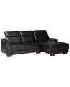 Baxton Studio Reverie Modern Leather Sectional Sofa With Right Facing Chaise In Black