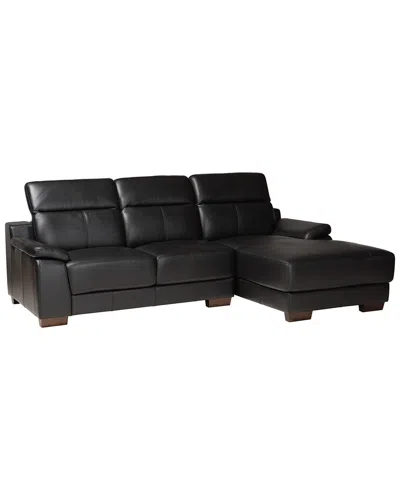 Baxton Studio Reverie Modern Leather Sectional Sofa With Right Facing Chaise In Black