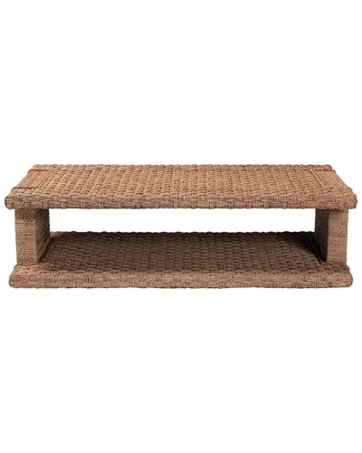 Baxton Studio Rhinos Handwoven Seagrass Coffee Table With Open Shelf In Brown