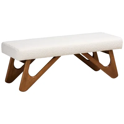 Baxton Studio Rika 48 1/2"w Cream Boucle Fabric Accent Bench