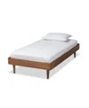 Baxton Studio Rina Mid-century Modern Twin Size Finished Wood Platform Bed Frame In Ash Walnut