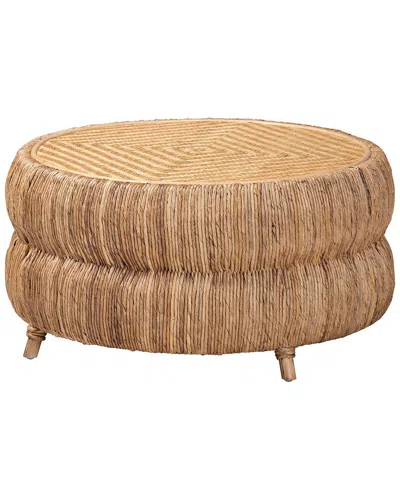Baxton Studio Roma Rattan & Seagrass Coffee Table - In Brown