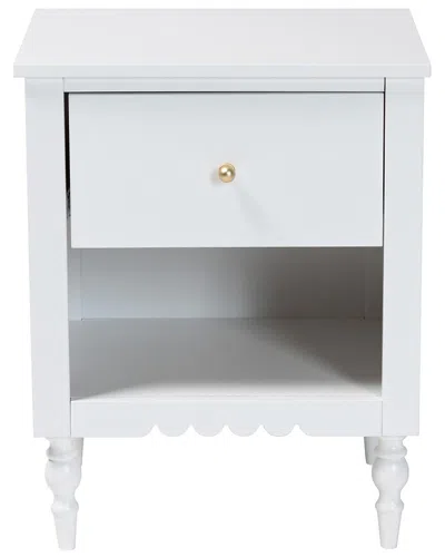 Baxton Studio Roni Modern 1-drawer Nightstand With Scalloped Edges