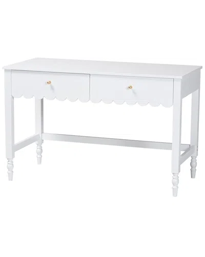 Baxton Studio Roni Writing Desk With Drawers In White