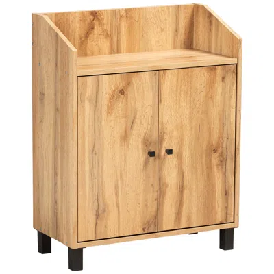 Baxton Studio Rossin 23 1/2"w 2-door Oak Brown Shoe Cabinet W/ Top Shelf