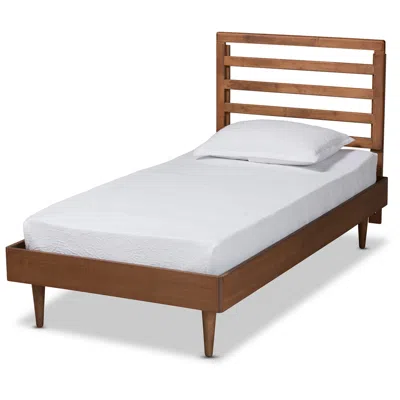 Baxton Studio Ryo Walnut Brown Twin Size Platform Bed