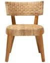 Baxton Studio Sabit Bohemian Seagrass & Mahogany Wood Dining Chair