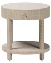 Baxton Studio Sadia Bohemian Woven Grasscloth 1-drawer Nightstand In Neutral