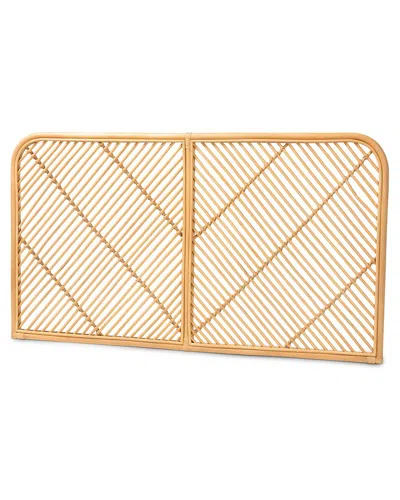 Baxton Studio Sakina Rattan Queen Size Wall-mount Headboard In Brown