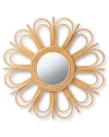 Baxton Studio Sakura Rattan Accent Wall Mirror In Brown