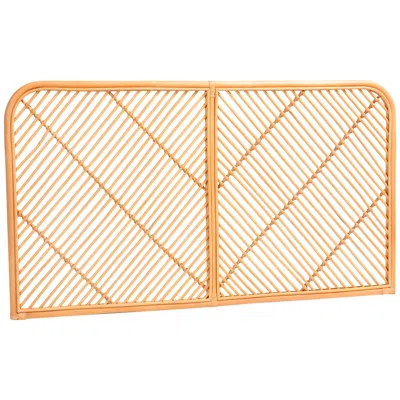 Baxton Studio Salina Natural Brown Queen Wall-mount Headboard In Gold