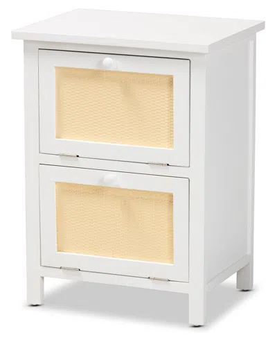 Baxton Studio Sariah Rattan 2-door Nightstand In Beige