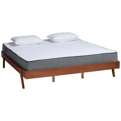 Baxton Studio Sarita Ash Walnut Wood Modern Queen Size Bed Frame