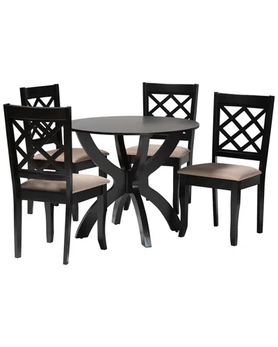 Baxton Studio Savina Modern 5pc Dining Set In Black