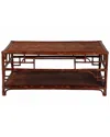 Baxton Studio Sebalio Tortoise Rattan Coffee Table With Open Shelf In Brown