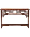 Baxton Studio Sebalio Tortoise Rattan Console Table With Open Shelf In Brown