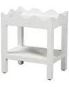 Baxton Studio Sebastian Grasscloth Scalloped End Table In Multi