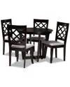 Baxton Studio Selby 5pc Dining Set In Grey