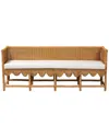 Baxton Studio Seranay Bohemian Scallop Rattan Long Dining Bench In Brown