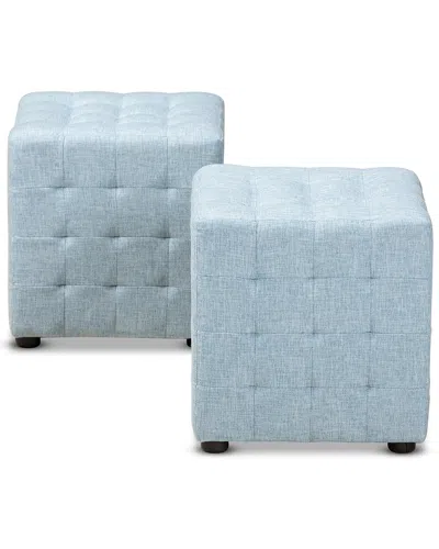 Baxton Studio Set Of 2 Elladio Ottomans