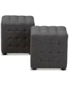 Baxton Studio Set Of 2 Elladio Ottomans