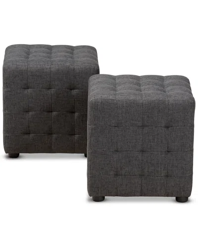 Baxton Studio Set Of 2 Elladio Ottomans