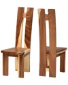 Baxton Studio Set Of 2 Lin Suar Wood Dining Chairs In Brown