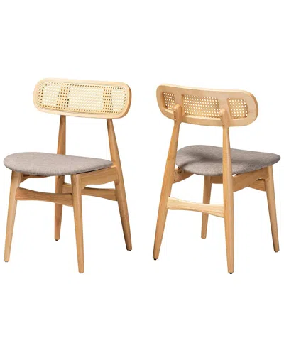 Baxton Studio Set Of 2 Tarana Mid-century Modern Dining Chairs In Neutral