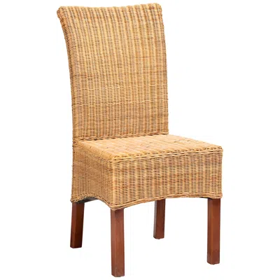 Baxton Studio Shamara Natural Brown Rattan Dining Chair