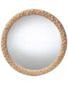 Baxton Studio Shara Coastal Braided Rope Accent Mirror In Brown
