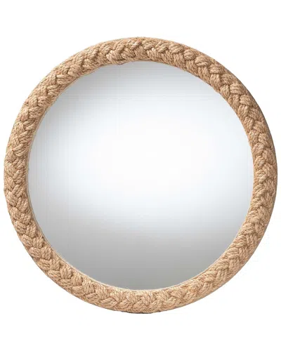 Baxton Studio Shara Coastal Braided Rope Accent Mirror In Brown