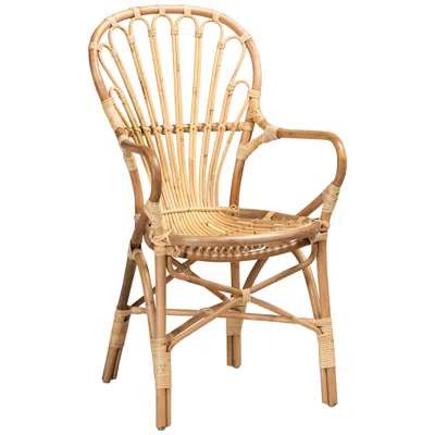 Baxton Studio Sheraton Natural Rattan Armchair In Brown