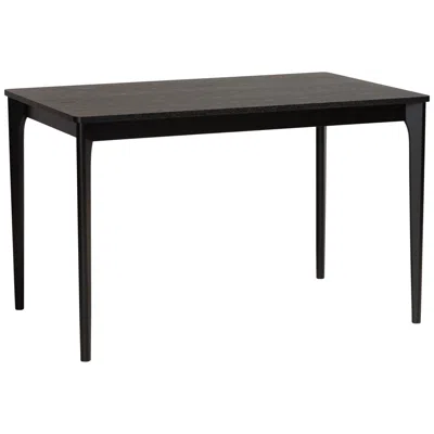Baxton Studio Sherwin 47 1/4" Wide Black Rectangular Dining Table
