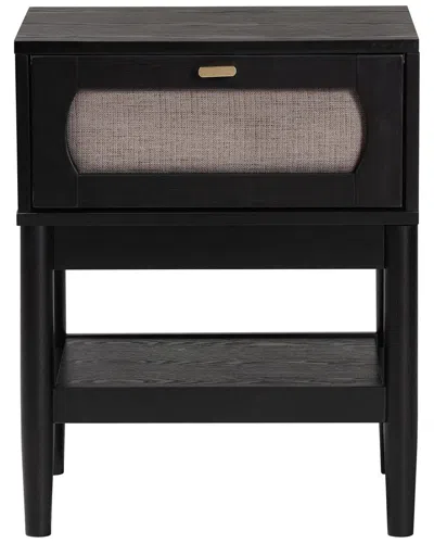 Baxton Studio Shirin Mid-century 1-drawer Nightstand In Black