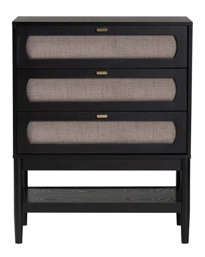 Baxton Studio Shirin Mid-century 3-drawer Chest In Black