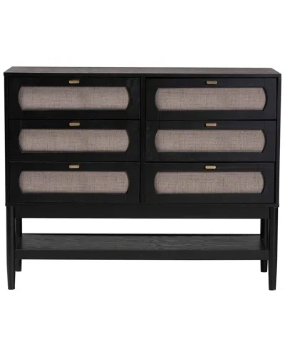 Baxton Studio Shirin Mid-century 6-drawer Dresser In Brown