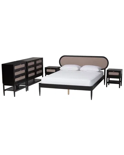 Baxton Studio Shirin Mid-century Queen 5pc Bedroom Set