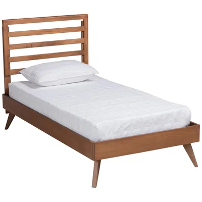 Baxton Studio Shiro Ash Walnut Wood Twin Platform Bed