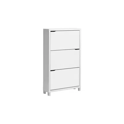 Baxton Studio Simms 31" Wide White 3-door Shoe Cabinet