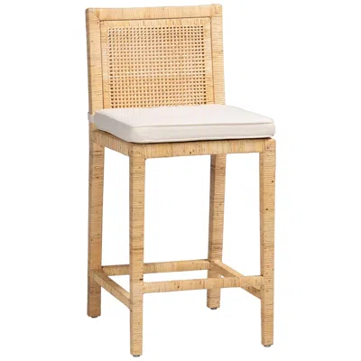 Baxton Studio Sofia 26 3/4" Natural Rattan Counter Stool In Brown