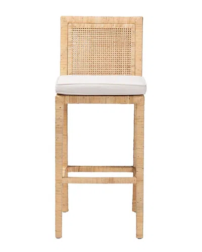 Baxton Studio Sofia Bohemian Rattan Bar Stool In Brown