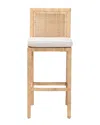 Baxton Studio Sofia Bohemian Rattan Bar Stool In Brown
