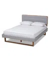 Baxton Studio Sofia Mid-century Modern Fabric Upholstered Queen Size Platform Bed In Gray
