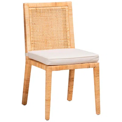 Baxton Studio Sofia Natural Wood And Rattan Dining Chair In Brown