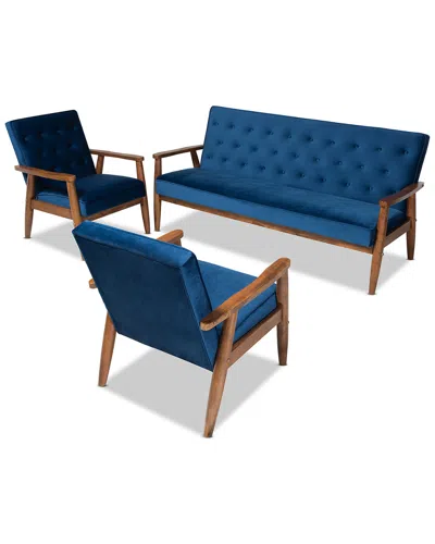 Baxton Studio Sorrento 3pc Living Room Set